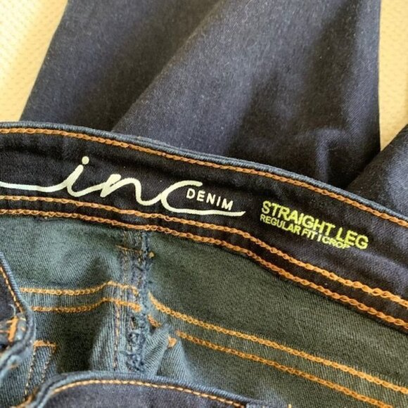 inc Denim Straight Leg Regular Fit Crop Women's Blue Jean Bermuda Shorts - 6P - Picture 4 of 6